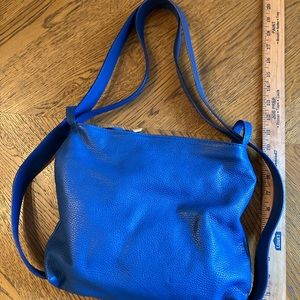 NWOT Italian Blue Leather Bag